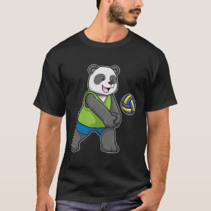 Panda op sport met volleybal t-shirt