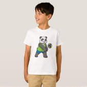 Panda op sport met volleybal t-shirt (Voorkant volledig)