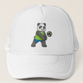 Panda op sport met volleybal trucker pet (Voorkant)