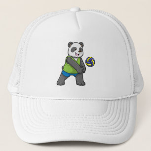 Panda op sport met volleybal trucker pet
