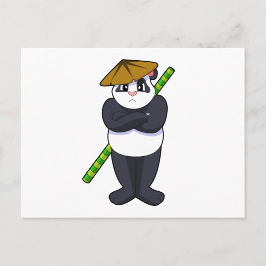 Panda op Stick vecht tegen de vechtsport in het ve Briefkaart (Voorkant)