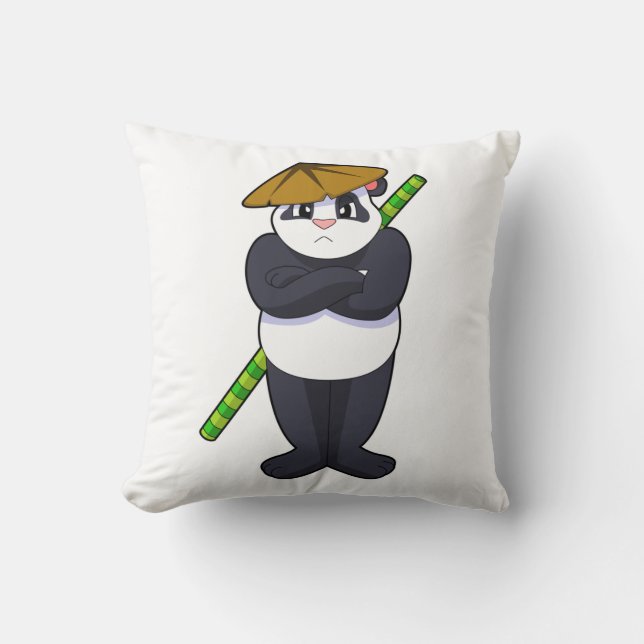 Panda op Stick vecht tegen de vechtsport in het ve Kussen (Voorkant)