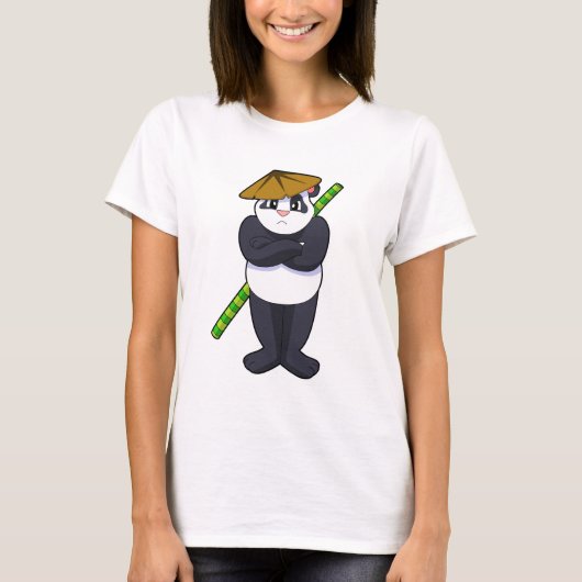 Panda op Stick vecht tegen de vechtsport in het ve T-shirt (Voorkant)