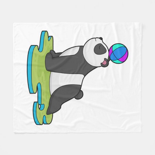 Panda op Yoga Fitness Fleece Deken (Voorkant (Horizontaal))