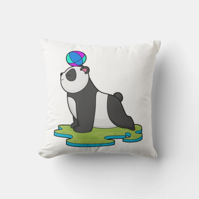 Panda op Yoga Fitness Kussen (Voorkant)