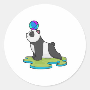 Panda op Yoga Fitness Ronde Sticker