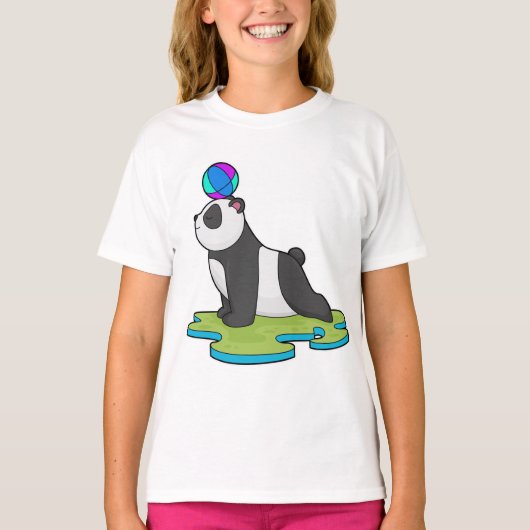 Panda op Yoga Fitness T-shirt (Voorkant)