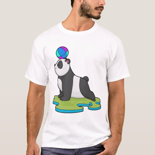 Panda op Yoga Fitness T-shirt (Voorkant)
