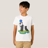Panda op Yoga Fitness T-shirt (Voorkant volledig)