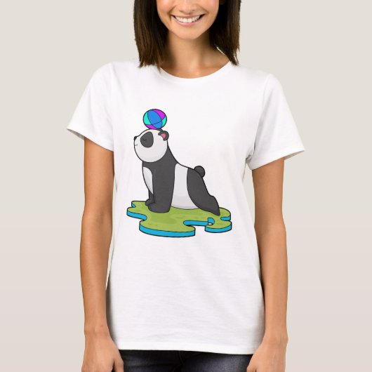 Panda op Yoga Fitness T-shirt (Voorkant)