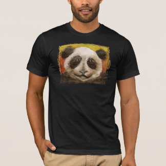 Panda op zwart t-shirt