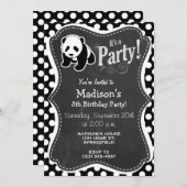 Panda op zwarte en witte stippen kaart (Voorkant / Achterkant)