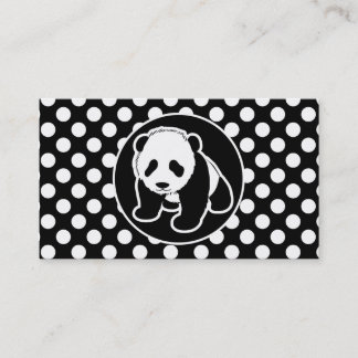 Panda op zwarte en witte stippen visitekaartje