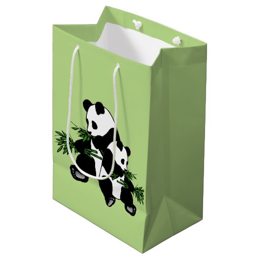 Panda opgroeien medium cadeauzakje (Voorkant Gekanteld)