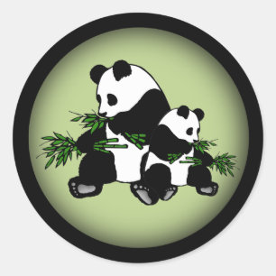 Panda opgroeien ronde sticker