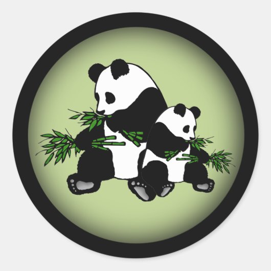 Panda opgroeien ronde sticker (Voorkant)