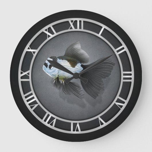 Panda Oranda Goldfish Clock Grote Klok (Voorkant)