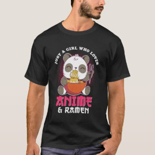 Panda Otaku Gift Anime Gewoon een meisje dat houdt T-shirt