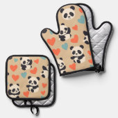 panda ovenwant & pannenlap set (Voorkant / Achterkant)