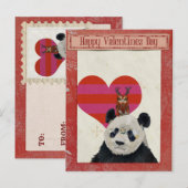 PANDA & OWL VALENTIJNSDAG Ansichtkaart Feestdagenkaart (Voorkant / Achterkant)