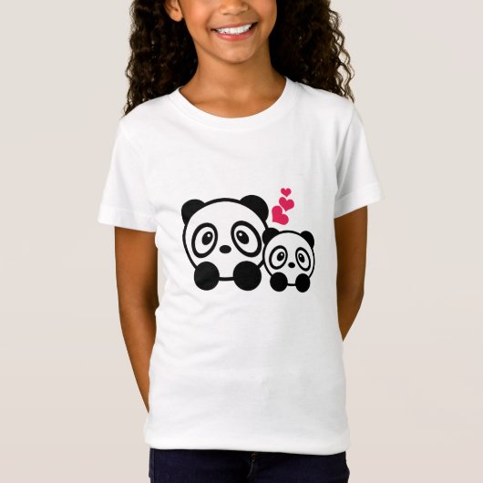 Panda-paar meisjes t-shirt (Voorkant)