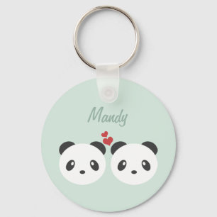 Panda-paar Sleutelhanger