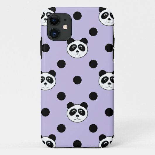 panda paars Case-Mate iPhone case (Achterkant)