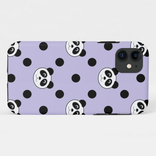 panda paars Case-Mate iPhone case (Achterkant (horizontaal))