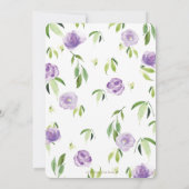 Panda Paars Floral Virtueel Baby shower per post Kaart (Achterkant)