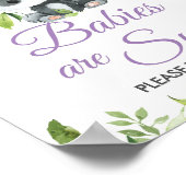 Panda Paarse Bloemen Greenery Bamboo Traktatie Fav Poster (Hoek)