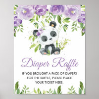 Panda Paarse Bloemen Groen Bamboe Luier Raffle