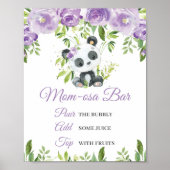 Panda Paarse Bloemen Groen Bamboo Momosa Bar Poster (Voorkant)