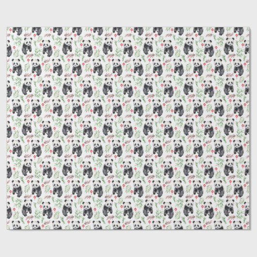 Panda-pakpapier Cadeaupapier (Vlak)
