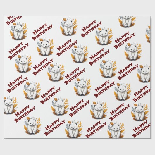 Panda-pakpapier Cadeaupapier (Vlak)