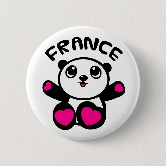 Panda Panda France Ronde Button 5,7 Cm (Voorkant)