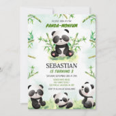 Panda Panda-monium verjaardagsuitnodiging Kaart (Voorkant)