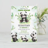 Panda Panda-monium verjaardagsuitnodiging Kaart (Staand voorkant)