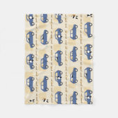 Panda Panda Pan blue beige Fleece Deken (Voorkant)