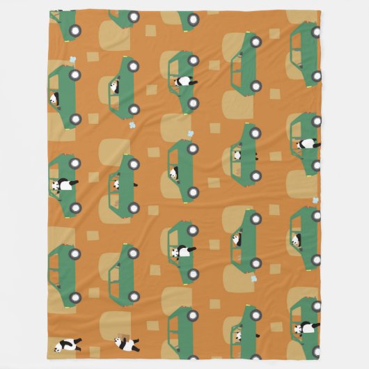 Panda Panda Pan green Fleece Deken (Voorkant)