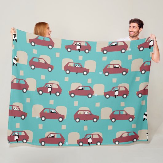 Panda Panda Pan red Fleece Deken (In situ)