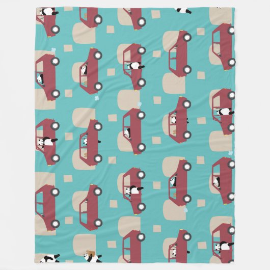 Panda Panda Pan red Fleece Deken (Voorkant)