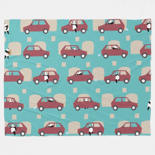 Panda Panda Pan red Fleece Deken (Voorkant (Horizontaal))