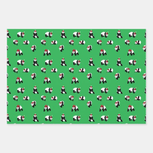 Panda Panda Panda Santa Claus Beer Inpakpapier Vel (Voorkant)