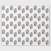 Panda-pap voor kerstwinterdieren cadeaupapier (Vlak)