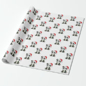 Panda-pap voor kerstwinterdieren cadeaupapier (Uitgerold)