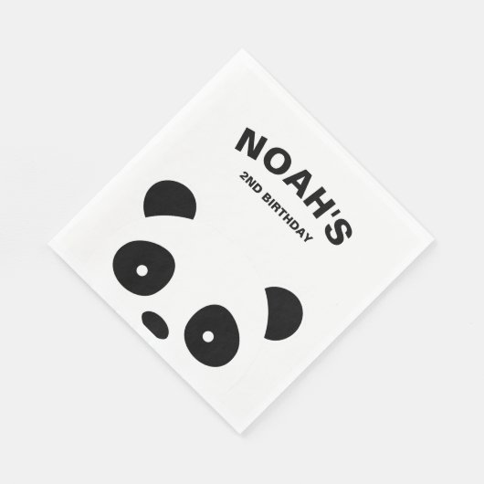 Panda Papieren servetten, Panda Verjaardagsfeest Servetten (Hoek)