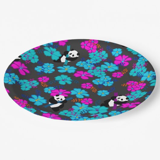 Panda Paradise Bloom Papieren Bordje (Gekanteld)