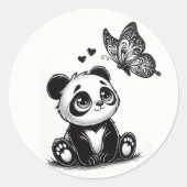 Panda Paradise Ronde Sticker (Voorkant)