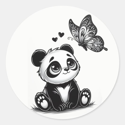 Panda Paradise Ronde Sticker (Voorkant)