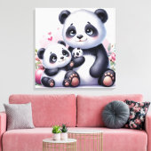 Panda Parenthood Canvas Afdruk (Insitu (Woonkamer))